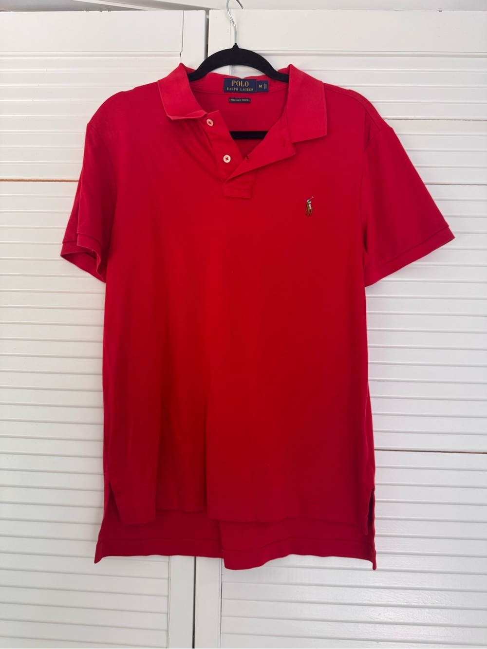 Polo by Ralph Lauren Bright Red Men's Polo Shirt with Embroidered Pony 0123